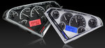 1955-59 Chevy Pickup VHX System, Silver Alloy Style Face, Blue Display