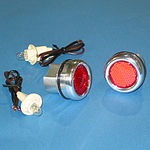 1967-87 Chevy Bed Roll Lights - Polished Aluminum w/ Red Lights, Stepside