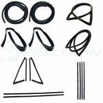 1967 Chevy/GMC Truck Complete Weatherstrip Kit w/o Chrome Trim, Black Beltlines - Small Back Glass