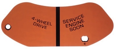 1981-87 Chevy GMC Truck Dash Cluster Housing Telltale Lens Orange 4 Wheel Drive / Service Engine Soon Photo Main