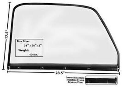 1947-50 Chevrolet / GMC Truck Door Window w/ Black Frame, L/H (clear glass)  Photo Main