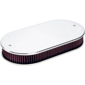 Dual Quad Oval Air Cleaner Plain Polished Photo Main