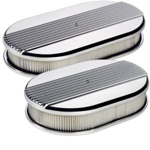 Small Oval Air Cleaner Ribbed Polished Photo Main