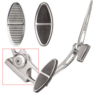 Billet Gas Pedal Assembly Oval Polished Photo Main
