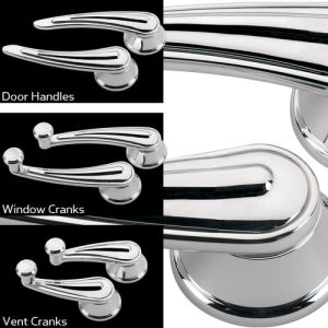 Billet Door Handles Ford (to 1948) Rail Polished Photo Main