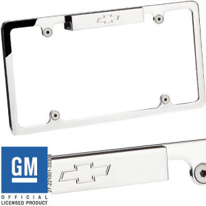 Billet License Plate Frame w/ Light Bowtie Polished Photo Main