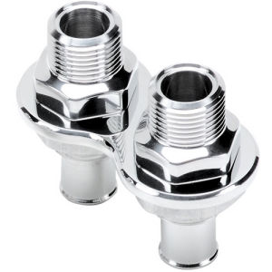 Billet Heater Bulkhead 2-Port Push-On Polished Photo Main