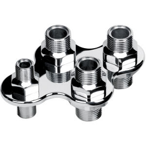 Billet A/C & Heater Bulkhead 4-Port Polished  Photo Main