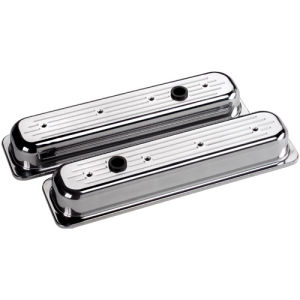 Billet Centerbolt Valve Cover Chevrolet SB (Short) Ball Milled Polished Photo Main