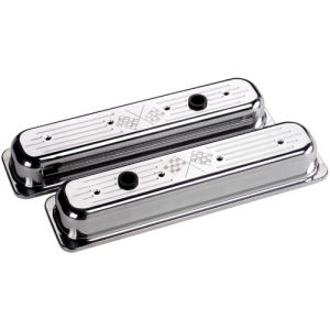 Billet Centerbolt Valve Cover Chevrolet SB (Short) Flag Polished Photo Main