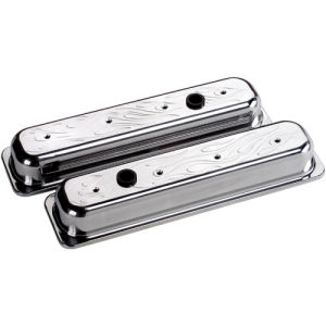 Billet Centerbolt Valve Cover Chevrolet SB (Short) Ball Flame Polished Photo Main