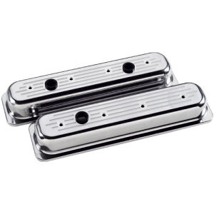 Billet Centerbolt Valve Cover 3-Hole Chevrolet SB Ball Milled Polished Photo Main