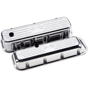 Billet Valve Cover Chevrolet BB (Short) Flag Polished Photo Main