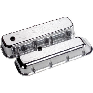 Billet Valve Cover Chevrolet BB (Short) Ball Flame Polished Photo Main