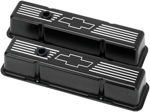 Black Bowtie Logo Valve Covers SBC Tall  Photo Main