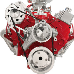 Billet Serpentine Conversion Kit SB Chevrolet LWP Top Mount Alternator Photo Main