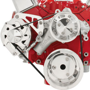 Billet Serpentine Conversion Kit SB Chevrolet LWP Mid Mount Alternator Photo Main