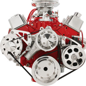 Billet Serpentine Conversion Kit SB Chevrolet LWP Mid Mount Alternator & Power Steering Kit Photo Main