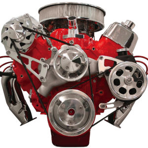Billet Serpentine Conversion Kit BB Chevrolet LWP Top Mount Alternator & Power Steering Kit Photo Main