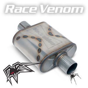 Black Widow Race Venom Series Muffler, 3.5" - Center/Center Photo Main