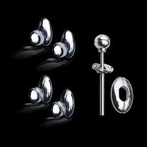 Bear Claw Door Latch Release w/ Grooved Knob and Bezel - Chrome Photo Main
