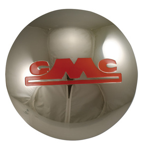 1947-53 GMC Truck Hub cap set "GMC", polished stainless steel, red painted details (1/2 ton) Set of 4 Photo Main