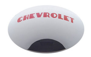 1947-53 Chevrolet Truck Hub cap set "Chevrolet", polished stainless steel, red painted details (1/2 ton) Set of 4 Photo Main