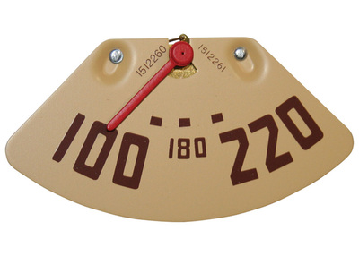 1947-51 GMC Truck Temperature Gauge, Red Needle, (6 cyl) 100-220 Tube Length 45" Photo Main