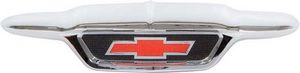 1955 2nd Series Chevrolet Truck Hood Emblem, Chrome with Black and Red Painted Details (w/mounting hardware) Photo Main