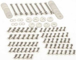 1955-59 Chevrolet Truck Short Stepside Polished Stainless Steel Bed Bolt Kit (77-1/8") Photo Main