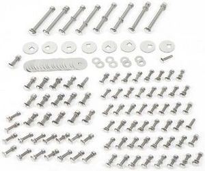 1955-57 Chevrolet Truck Longbed Stepside Polished Stainless Steel Bed Bolt Kit (89") Photo Main