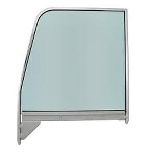 1955-59 CHEVROLET / GMC TRUCK DOOR WINDOW WITH CHROME FRAME, L/H  GREEN TINTED GLASS Photo Main