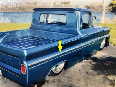 1962-66 Chevrolet Truck Upper Bed Molding L/H or R/H, Longbed (with clips) Photo Main