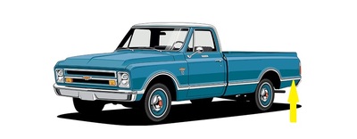 1967-68 Chevrolet Truck Rear of Bed Molding, RH, Longbed Photo Main