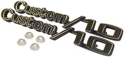 1969-72 Chevrolet Truck "Custom/10" Fender Emblems, (w/ fasteners) Photo Main