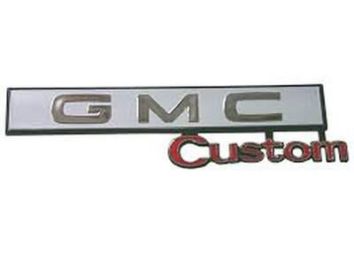 1969-72 GMC Truck "GMC Custom" Glove Box Door Emblem, (w/ fasteners) Photo Main