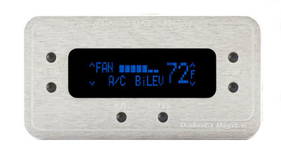 Digital Rectangular Climate Control system, fits Vintage Air Gen II, Satin Bezel, Blue Display Photo Main