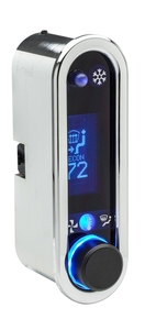 DCC Digital Climate Control - Vintage Air Gen IV - VFD3 Style - Vertical Chrome, Blue Display Photo Main