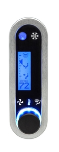 DCC Digital Climate Control - Vintage Air Gen IV - VHX Style - Vertical, Satin Bezel, Blue Display Photo Main