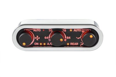 DCC Digital Climate Control - Vintage Air Gen IV 3-Knob, Horizontal, Chrome, Black Alloy, Red Display Photo Main