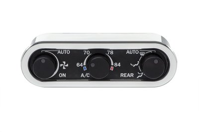 DCC Digital Climate Control - Vintage Air Gen IV 3-Knob, Horizontal, Chrome, Black Alloy, White Display Photo Main