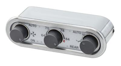 DCC Digital Climate Control - Vintage Air Gen IV 3-Knob, Horizontal, Chrome, Silver Alloy, White Display Photo Main