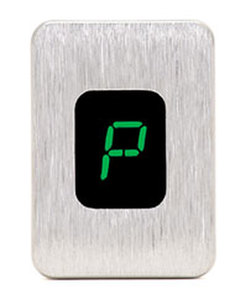 Rectangle digital gear shift indicator, 1 3/8" x 1", satin, green Photo Main