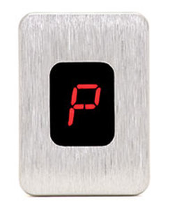 Rectangle digital gear shift indicator, 1 3/8" x 1", satin, red Photo Main