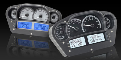 Race Inspired VHX System, Carbon Fiber Style Face, Blue Display Photo Main