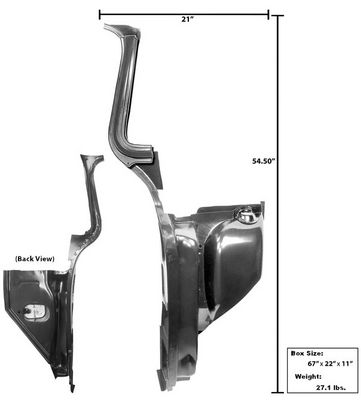 1955-59 Chevrolet Truck Kick Panel with "A" Pillar R/H Photo Main