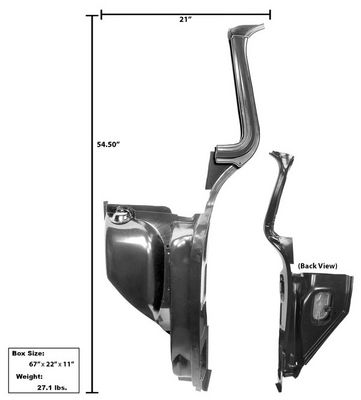 1955-59 Chevrolet Truck Kick Panel with "A" Pillar L/H Photo Main