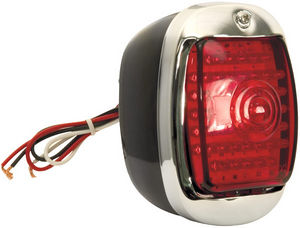 1940-53 Chevrolet Truck LED Tail Light Assembly w/ Red Lens, Black  L/H Photo Main