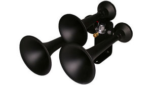 Outlaw 3 Chime Train Horn, Black (Includes Valve) Photo Main