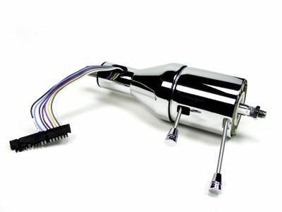 Universal 16" Shorty Tilt Floor Shift Steering Column - Paintable Chrome Photo Main